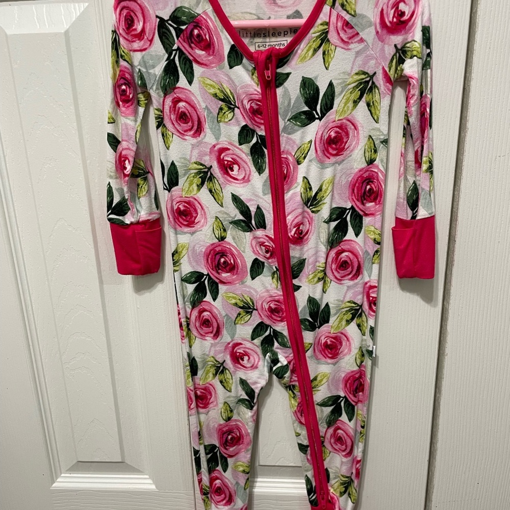 Little Sleepies Zippies roses 6-12 months